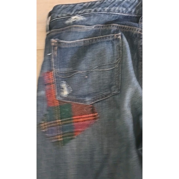 Polo‎ Ralph Lauren Patchwork Jeans Men 2000s Distressed Plaid RRL Workwear SZ 31 - Picture 14 of 15